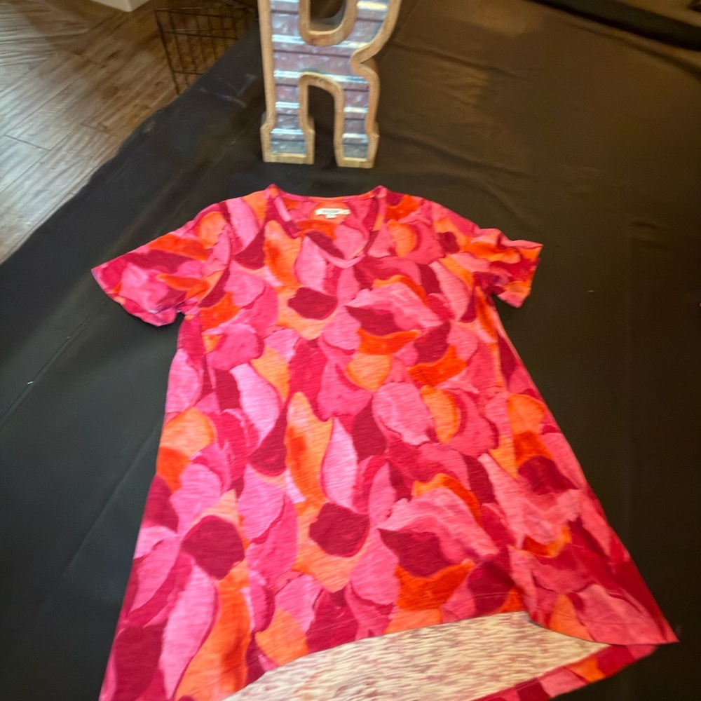 Chico's Pink and Orange Floral Top